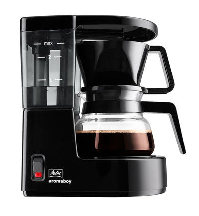 Melitta Aromaboy - kleine Filterkaffeemaschine - mit Glaskanne - 2 Tassen - Weiß (1015-03)