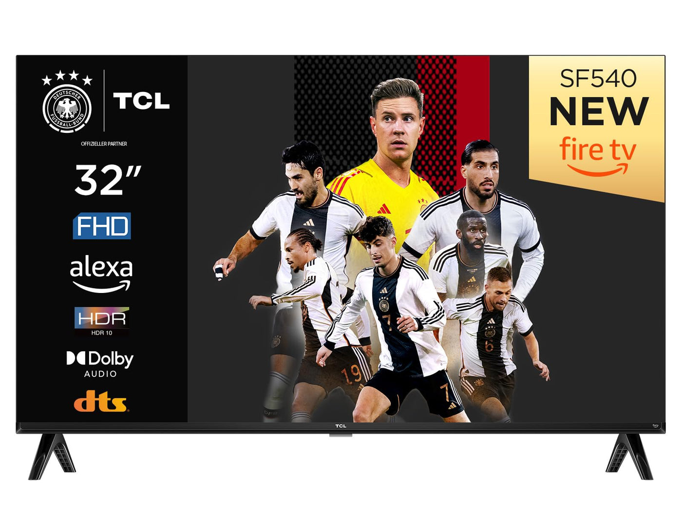 TCL 32SF540 - 32 Zoll FHD Smart Fernseher - HDR & HLG-Dolby Audio-DTS Virtual X /DTS-HD-Metall Randlos-Dual-Band Wifi 5-mit Fire OS 7 System