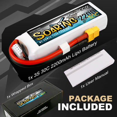 Gens ace 3S Lipo Akku 11,1V 2200mAh RC Batterie mit XT60 Stecker für RC Auto Truck Flugzeug Heilikopter Boot RC Hobby im Motorsegler