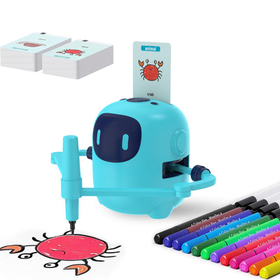 SHENSE Zeichenroboter für Kinder Drawing Robot mit 150 Karten Interaction&17 Color Pens Roboter Kinder Spielzeug Sprachinteraktiver Zeichenprojektor Wiederaufladbar Lernspielzeug für ab 3+Jahren