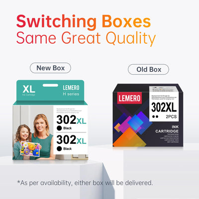 Lemero 302 XL Schwarz Patronen Kompatibel für HP 302 Druckerpatronen Multipack 302XL Schwarz für HP Envy 4525 4520 Deskjet 3630 3639 Officejet 3830 3831 5230 Tintenpatronen