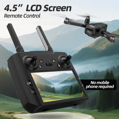 Drohne GPS mit Kamera 4.5" HD LCD RC Bildschirm,follow Me GPS Auto Return Home 32G SD Karte,RC Drohne Professional Kreisflug Optische Flusspositionierung,3 Geschwindigkeiten,unter 249g