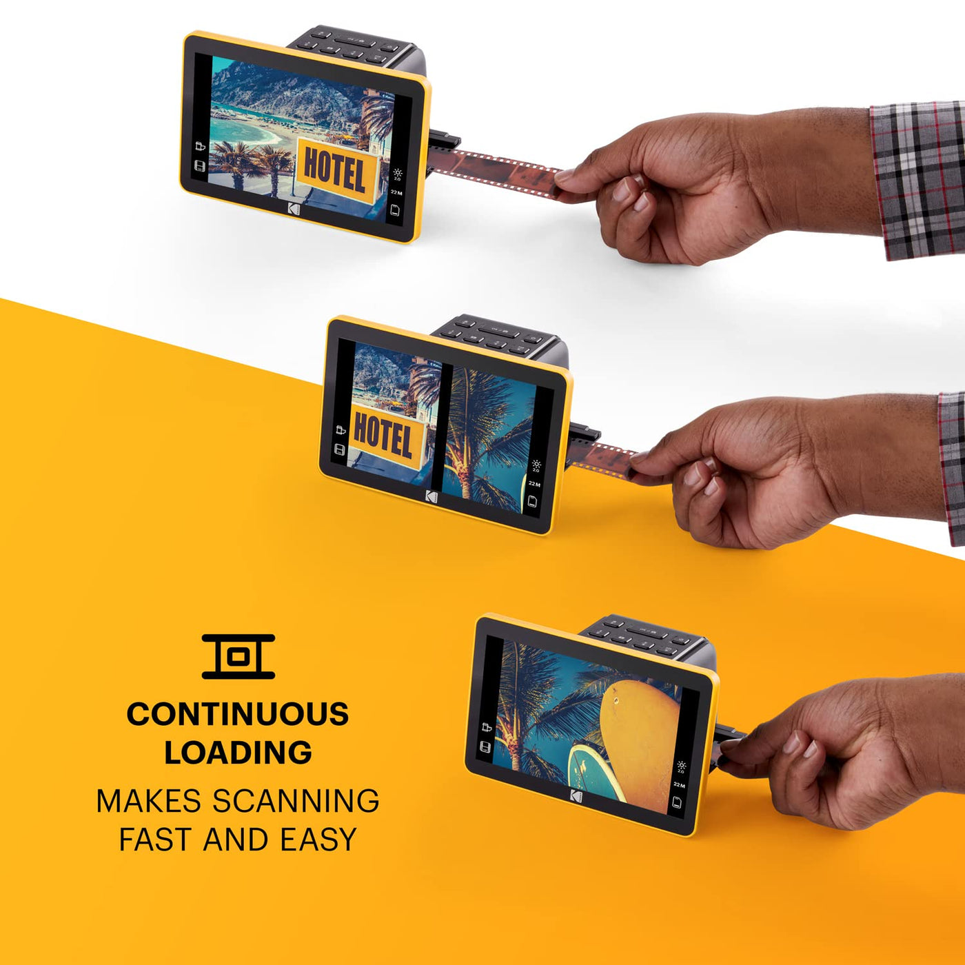 Kodak Slide N SCAN Scanner de Film numérique Max 7"- Grand écran LCD 7" convertit Les négatifs Couleur en 22MP HD n & b JPEG, Schwarz, RODFS70