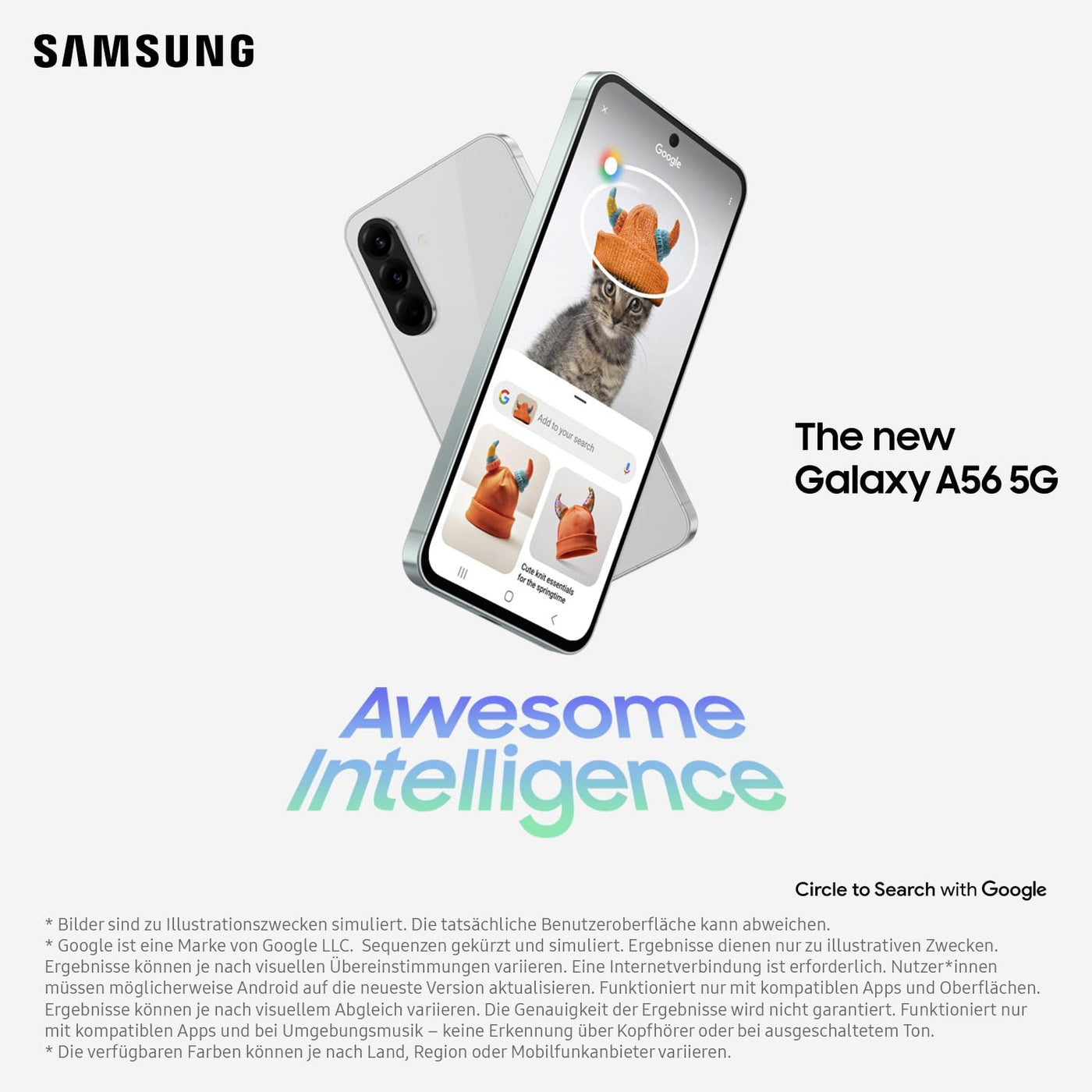 Samsung Galaxy A56 5G AI Smartphone ohne Vertrag, Simlockfreies AI Handy mit Android, 8 GB RAM, 128 GB Speicher, 50-MP-Kamera, Awesome Pink, 2,5 Jahre Herstellergarantie [Exklusiv auf Amazon]