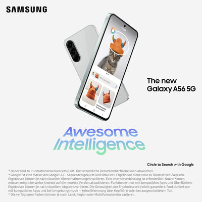 Samsung Galaxy A56 5G AI Smartphone ohne Vertrag, Simlockfreies AI Handy mit Android, 8 GB RAM, 128 GB Speicher, 50-MP-Kamera, Awesome Pink, 2,5 Jahre Herstellergarantie [Exklusiv auf Amazon]