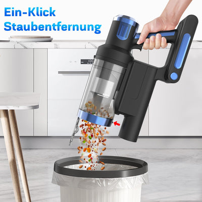 Nigecue 550W/45000Pa/60Min Akku Staubsauger, Staubsauger Kabellos mit Smart Touchscreen und Ladestation, Anti-Tangle-Bürste, 1.5L Staubbehälter, Stabstaubsauger für Hartböden Teppiche Tierhaare