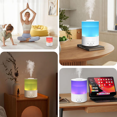 Aigostar Luftbefeuchter für Schlafzimmer, 2,5L Tank, individuelle Luftfeuchtigkeit, 25 Stunden Laufzeit, Öldiffusor, leise Ultraschall-Luftbefeuchter, 7 Farblichter
