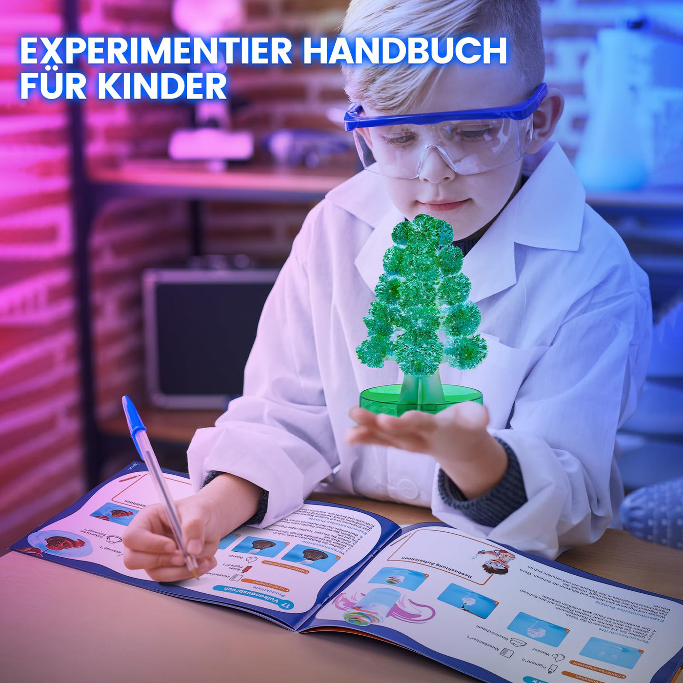 Japace 70 Experimente für Kinder, Wissenschaft Experimentierkasten Labor STEM Spielzeug 4-6-8-10-12 Jahre Geschenke für Jungen Mädchen, Chemie-Set, Kristalle Züchten, Vulkan, Gummiball