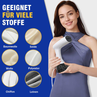 Rolipo Dampfglätter, 400ML Steamer Wassertank Dampfbürste Faltenentferner, für Zuhause, Büro, Reisen, Weiß