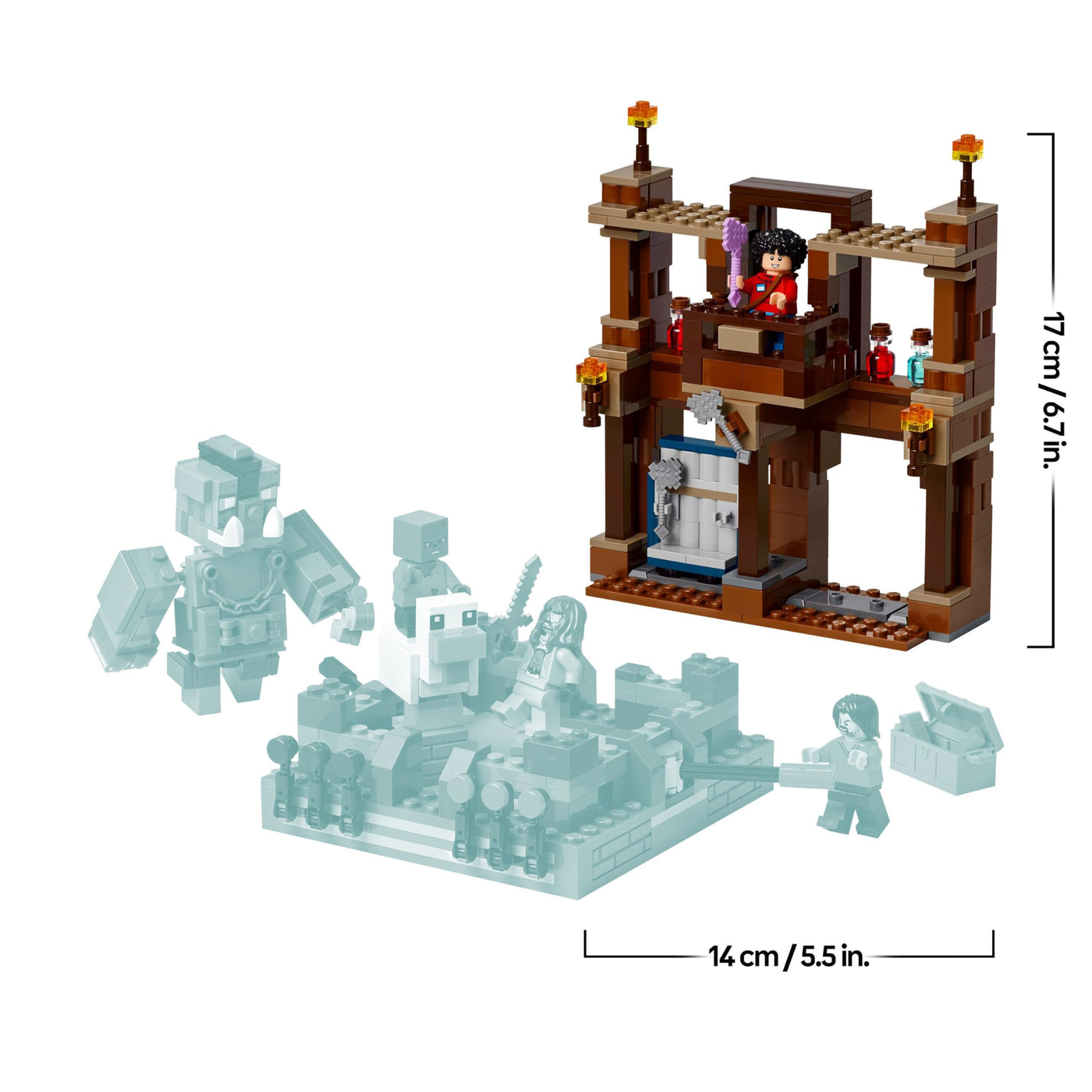 LEGO Minecraft Waldanwesen mit Boxring - Interaktives Gaming Spielzeug- Baby-Zombie, Steve, Garret und Henry Minifiguren - Gamer Geschenk für Jungen, Mädchen und Videospiel Fans ab 10 Jahren - 21272