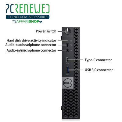 Mini PC Optiplex 7050 Desktop-Computer (Generalüberholt) Windows 11 Pro + Office | Core i5 6500t | RAM 16 GB | SSD M.2 256 NVME + HDD 500 GB | WiFi BTH Mini-Computer (nur PC)