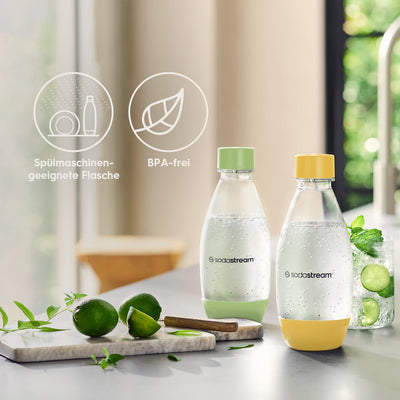SodaStream Kunststofflasche |0,5L |BPA-frei|grün & gelb |2er-Pack