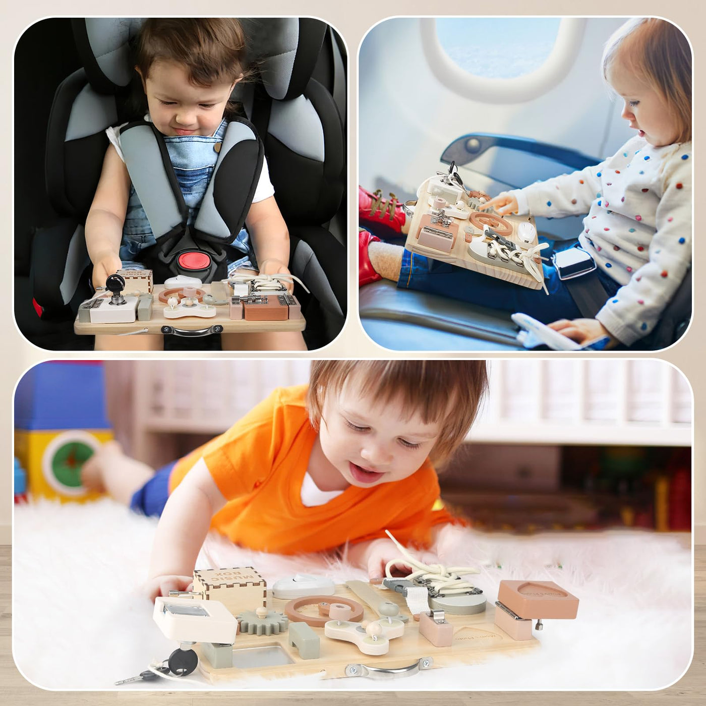 Joyreal Motorikbrett Montessori - Busy Board Activity Board Motorikboard Montessori Spielzeug Brett Motorikspielzeug Sensorik Board