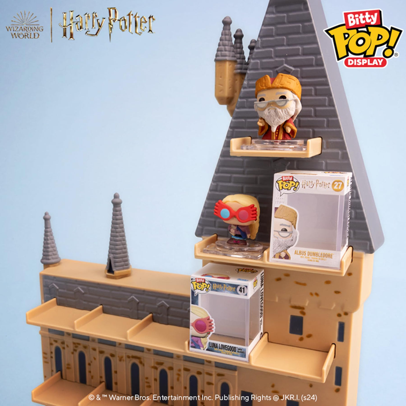 Funko Bitty Pop! Display: Harry Potter - Hogwarts Castle - Albus Dumbledore™ and Luna Lovegood™ and Can Display A Total of 18 Characters und eine Überraschungs-Mini-Figur - 0.9 Inch (2.2 cm) - Nan