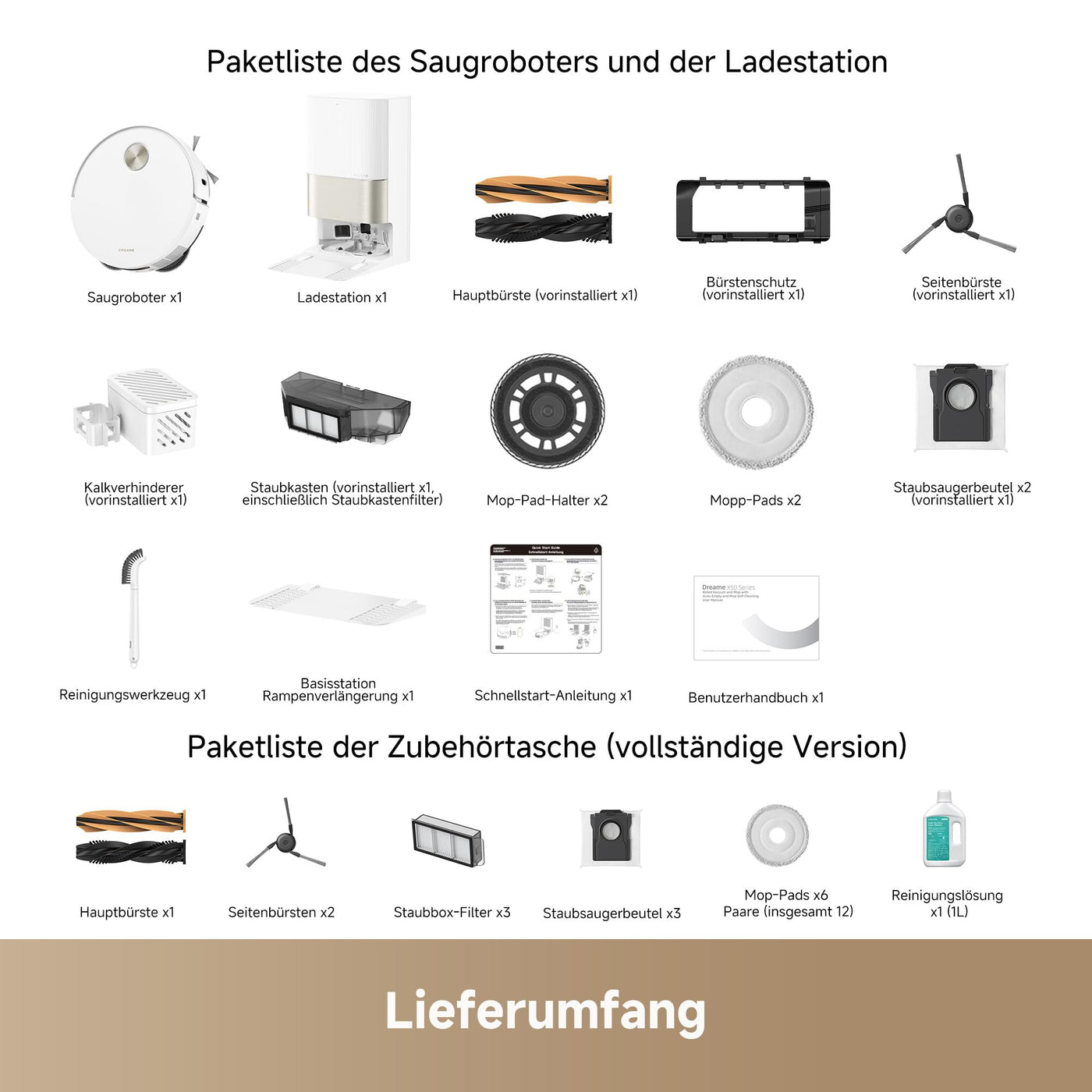 DREAME X50 Ultra Complete Saugroboter mit Wischfunktion,20.000Pa Saugkraft,6 cm Hindernisfreiheit, mit Wischfunktion&Hebarem Wischmopp,KI-Hindernisvermeidung und 360° Navigation