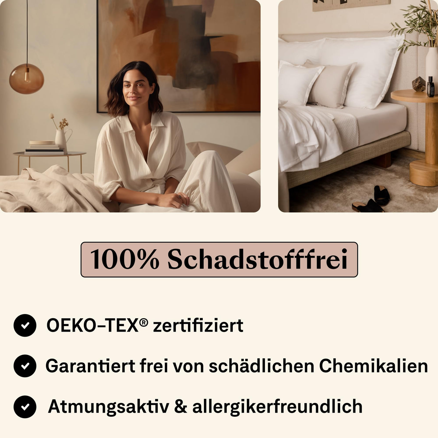 Amqua Mako Satin Kissenbezug (1x) aus ägyptischer Baumwolle 40x40 cm, weiß