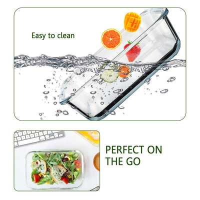 M MCIRCO 8 Packs 860 ml Glas-Frischhaltedosen Set für Lebensmittel, Spülmaschinen, Mikrowellen & Gefrierschrankfreundlich - Auslaufsicher,