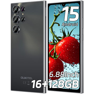 OUKITEL C61 Android 15 Smartphone Ohne Vertrag, 16GB+128GB /1TB Handy Ohne Vertrag, 6,88 Zoll 90Hz Bildschirm 5150mAh Handy Günstig, 13MP+5MP, 4G Dual SIM Simlockfreie Handys/Fingerabdruck/OTG/Face ID