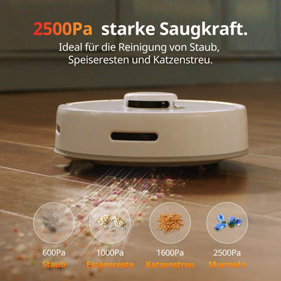 SwitchBot K10+ Staubsauger Roboter - Saugroboter mit Absaugstation für 70 Tage Reinigung, LiDAR-Navigation, Smarte Kartierung, 48dB Ultraleise, 150Mins Max, kompatibel mit Alexa, 2.4G WiFi-Verbindung
