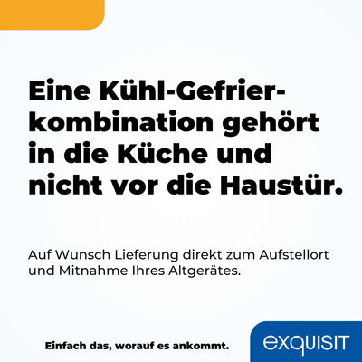 Exquisit Kühl-Gefrierkombination, Kühlschrank mit Gefrierfach, 4-Sterne-Gefrieren, 157 Liter, Alarm-Funktion, Schnellkühlen, KGC5231-60-E-050C inoxlook