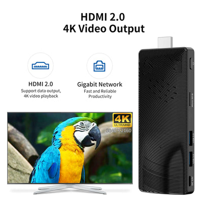 HEIGAOLAPC Mini PC Stick Win 10, Fanless Mini Computer, Pentium N4200 4GB 64GB eMMC (1.1 GHz), USB3.0 X 2, RJ45 Gigabit Ethernet 4K 60Hz, WiFi BT 5.0, HDMI 2.0 für Geschäft Zuhause Büro