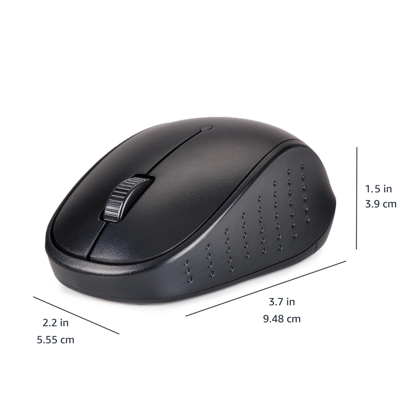 Amazon Basics – Tastatur-Maus-Set, volle Größe, kabellos, USB-Empfänger mit 2,4 GHz, DE-Layout, schwarz
