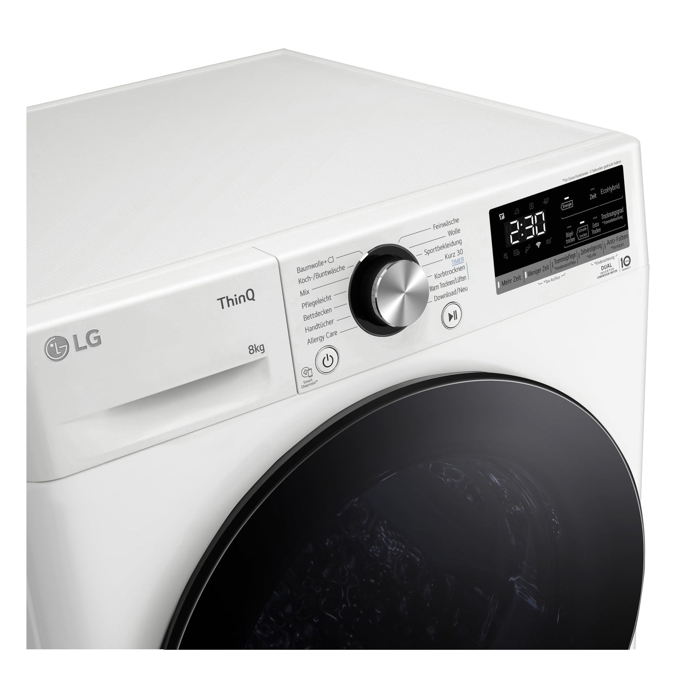 LG RT80V9W Wärmepumpentrockner 8 kg ǀ Klasse A+++ ǀ Allergy Care ǀ Sensor Dry für optimierte Trockungsleitung