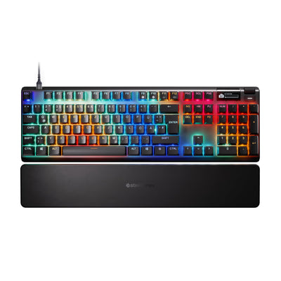SteelSeries Apex Pro Gen 3 - HyperMagnetic Gaming-Tastatur - OmniPoint 3.0 Switches - anpassbares Ansprechverhalten - Rapid Trigger - Rapid Tap/SOCD - OLED - RGB - PBT-Keycaps - DE Layout QWERTZ