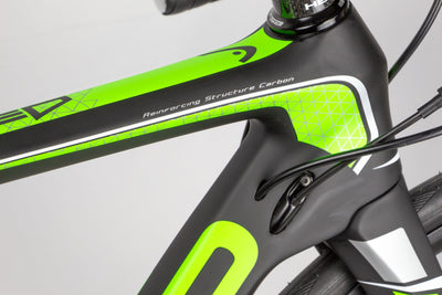 HEAD Unisex - Adult I-Speed Race Road Bike, Matt Black/Green, 54