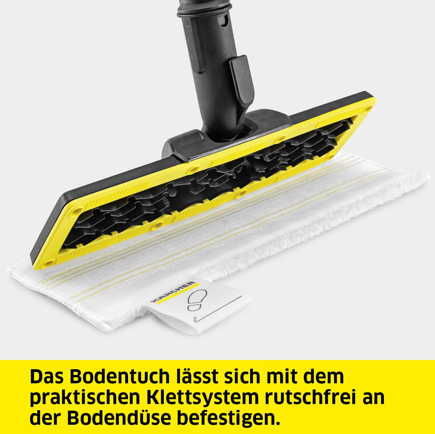 Kärcher Original Set Bodendüse und Mikrofasertuch Easyfix kompatibel mit Dampfreiniger Kärcher SC - Für Böden, geeignet für jede Art von Oberfläche, maschinenwaschbar, Weiß