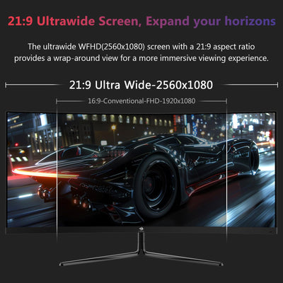 Z-Edge 30 Zoll Ultrawide Curved Gaming Monitor 200Hz(DP) 165Hz(HDMI) 1ms MPRT, 2560x1080 VA Panel, 21:9 R1500 Curved Bildschirm, 300cd/m² Helligkeit, FreeSync, HDMI & DisplayPort, Schwarz