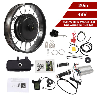 Vielrosse 20 Zoll Elektro Fahrrad Hinterrad Umbausatz, 1500W 48V LCD Radnabenmotor Conversion Kit für Heckmotor