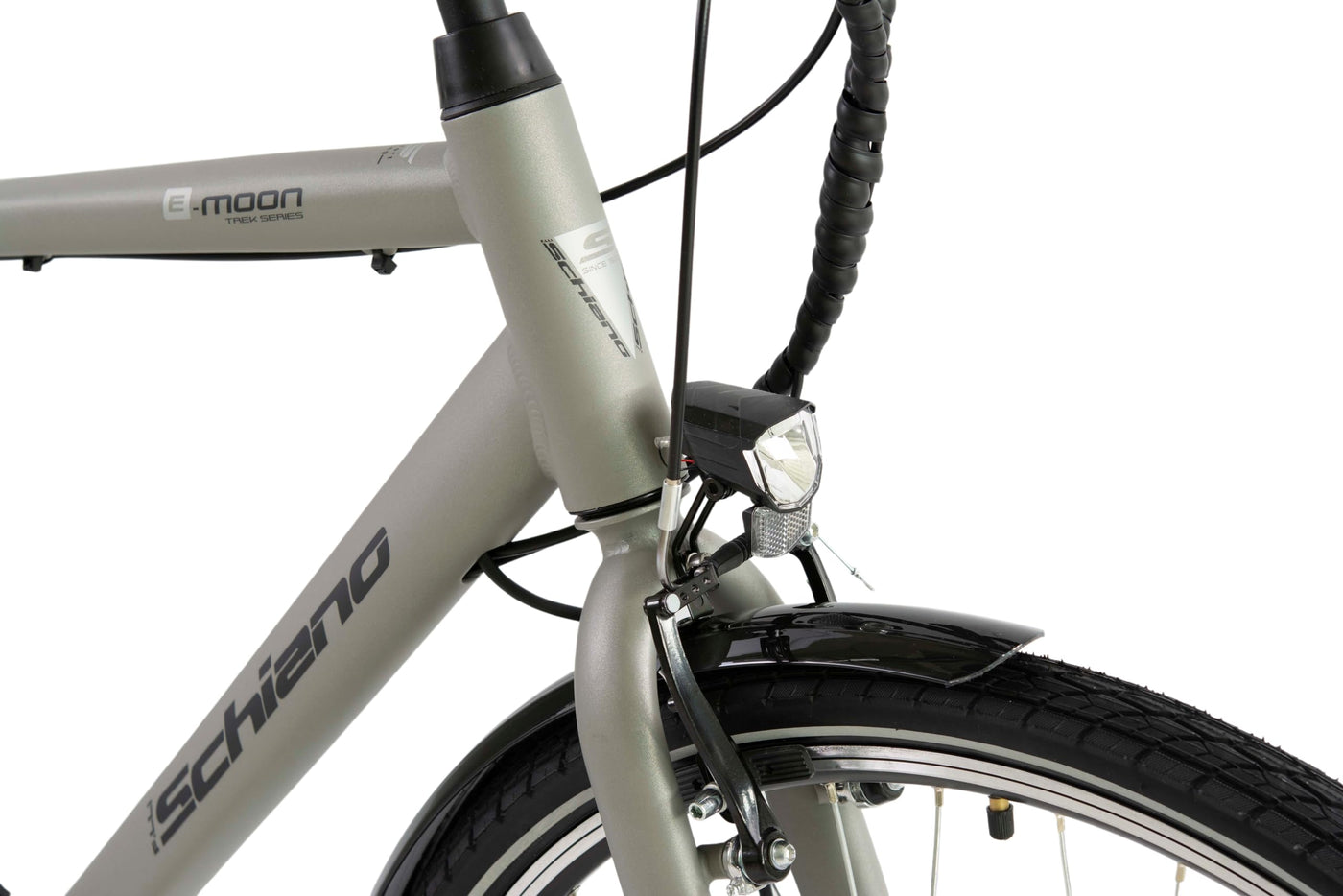 F.lli Schiano E-Moon, E Bike für die Stadt 28 Zoll, 36V 13Ah Abnehmbarer Akku, Motor 250W 40Nm, City Ebike für Herren, Grau