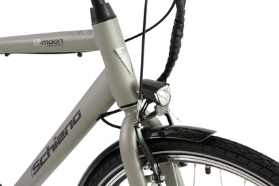 F.lli Schiano E-Moon, E Bike für die Stadt 28 Zoll, 36V 13Ah Abnehmbarer Akku, Motor 250W 40Nm, City Ebike für Herren, Grau