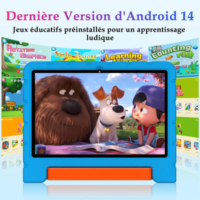 ZIOVO Tablet 10 Zoll Android mit 20GB RAM+128GB ROM(TF 1TB), 5G WiFi 6, Octa-Core, Widevine L1, Face ID, 1280 * 800, 6000mAh, Bluetooth 5.0, GMS Certified Tablet mit Eva Case - Blau