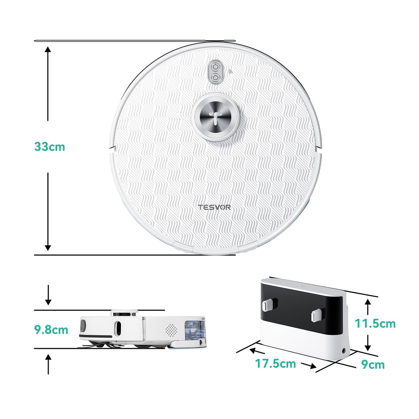 Tesvor S8Pro Saugroboter mit Wischfunktion -6000Pa Staubsauger Roboter 3in1 Roboterstaubsauger+LiDAR-Navigation+240 Min Laufzeit,APP/Alexa Steuerung,ideal für Haustierhaare,Teppiche,Hartböden.