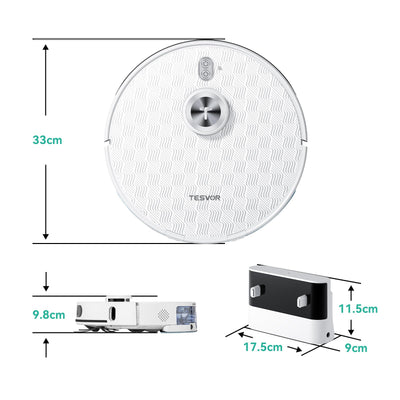 Tesvor S8Pro Saugroboter mit Wischfunktion -6000Pa Staubsauger Roboter 3in1 Roboterstaubsauger+LiDAR-Navigation+240 Min Laufzeit,APP/Alexa Steuerung,ideal für Haustierhaare,Teppiche,Hartböden.