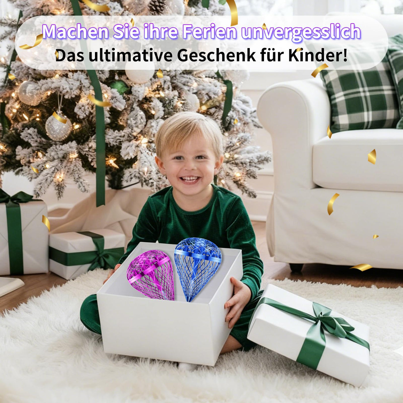 Fliegender Ball Lite Spielzeug, Mini Drohne KI-Bewegungssteuerung & 360°-Flip, Wiederaufladbare Drohne für Kinder & Erwachsene,Spinner-Ball geschenk für Jungen und Mädchen ab 6 7 8 Jahren