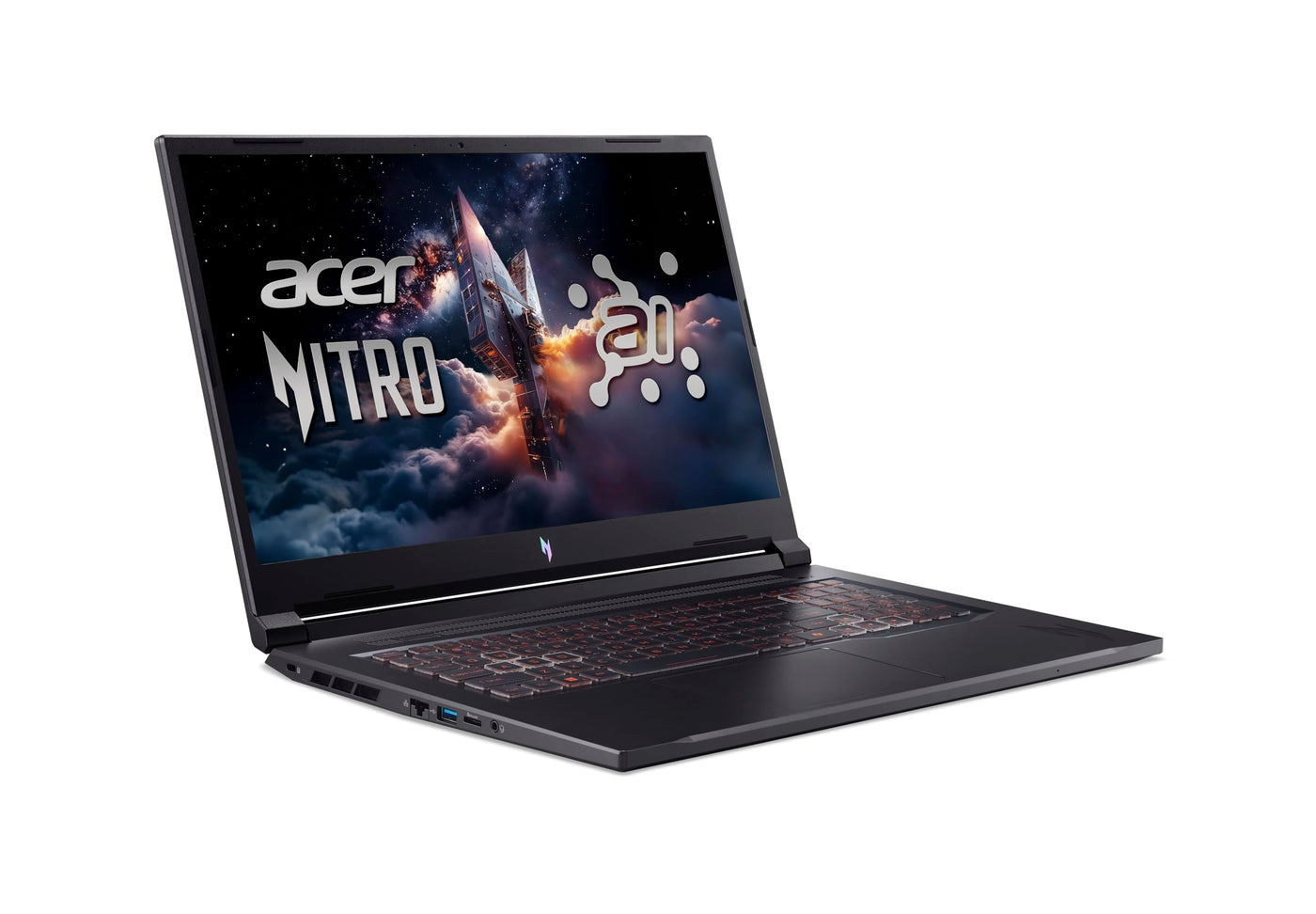 acer Nitro V 17 AI (ANV17-41-R0BS) Gaming Laptop, 17" FHD IPS 144Hz Display, AMD Ryzen 7 260, 16 GB RAM, 1 TB SSD, NVIDIA GeForce RTX 5060, Windows 11, QWERTZ Tastatur, schwarz