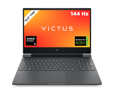HP VICTUS Gaming Laptop, 15,6" FHD Display 144Hz, AMD Ryzen 5 8640H, 16 GB DDR5 RAM, 512 GB SSD, NVIDIA GeForce RTX 4050 (6GB), QWERTZ, Windows 11, Silber