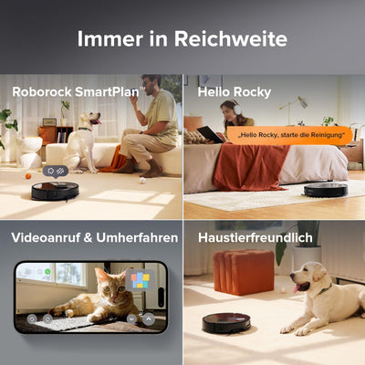 roborock Qrevo Slim Saugroboter mit Wischfunktion – 8,2 cm Ultra-Slim Design, StarSight™ 3D ToF Navigation, 11,000Pa HyperForce Saugleistung, 8-in-1 Dock, FlexiArm Seitenbürste