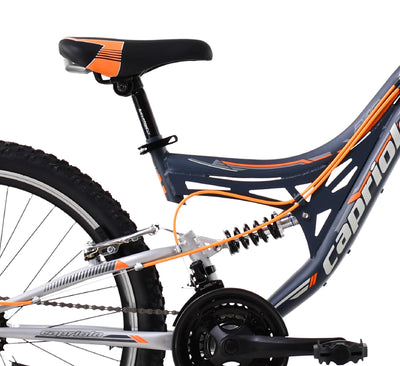 breluxx® 24 Zoll Fullsuspension Mountainbike Capriolo CTX240 FS, 18Gang - grau orange