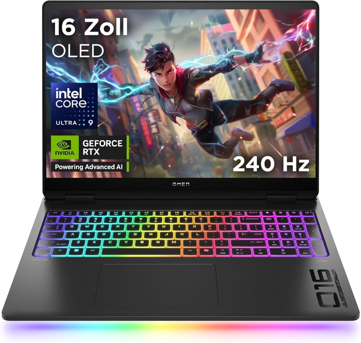 HP Omen MAX Gaming Laptop | 16 Zoll UWVA 2.5K OLED Display 240Hz | Intel Ultra 9-275HX (24C) | NVIDIA GeForce RTX 5090 24GB VRAM | 64 GB DDR5 RAM | 2 TB SSD | Windows 11 | QWERTZ | Alu Shadow Black