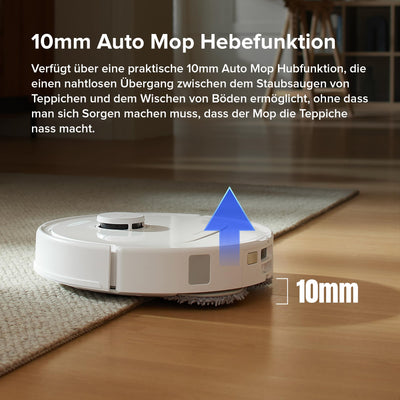 roborock QrevoS Saugroboter mit Saugleistung von 7000Pa, PreciSense® LiDAR Navigation, 45 dB(A) leises Trocknen (Weiß)