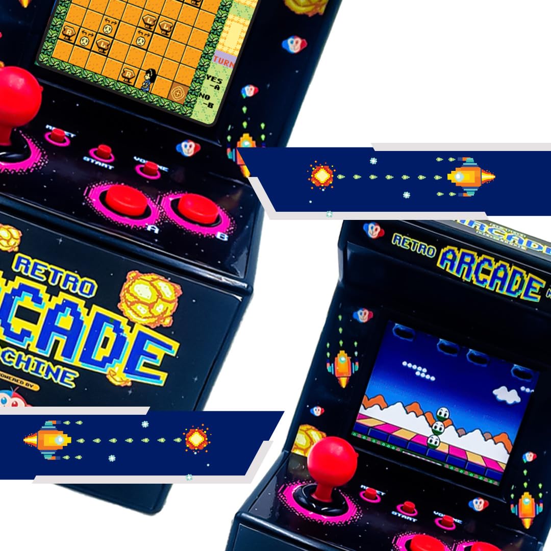 Retro Konsole mit 240 Spielen - 8 Bit Arcade Maschine in 2.5 Zoll - Perfekte Retro Spielekonsole für Gaming Fans - Mini Arcade für pure Nostalgie