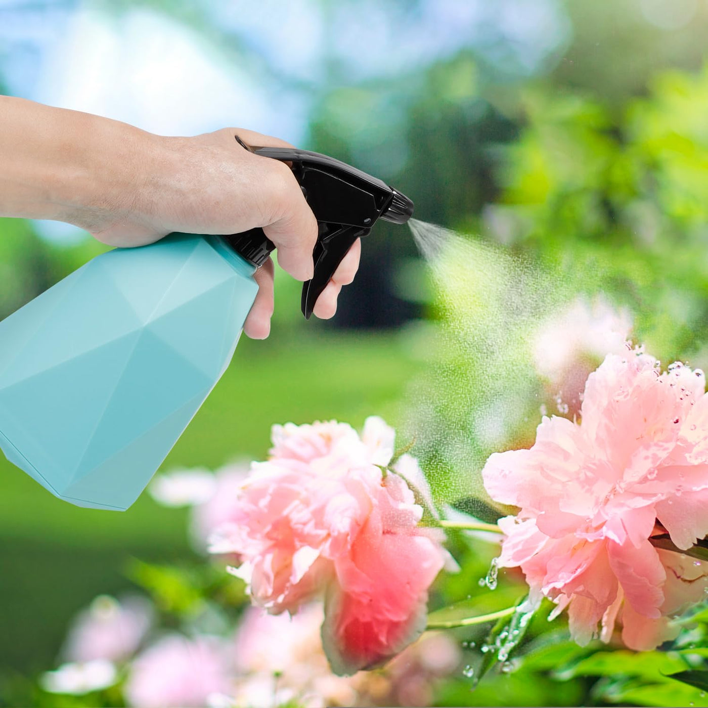 MOTOKER Sprühflaschen für Pflanzen, 600ml Leere Wassersprühflaschen, Kunststoff Wiederverwendbare Einstellbare Nebelsprüher Spritzflaschen Behälter Nachfüllbar für Reinigungslösungen, Gartenarbeit,