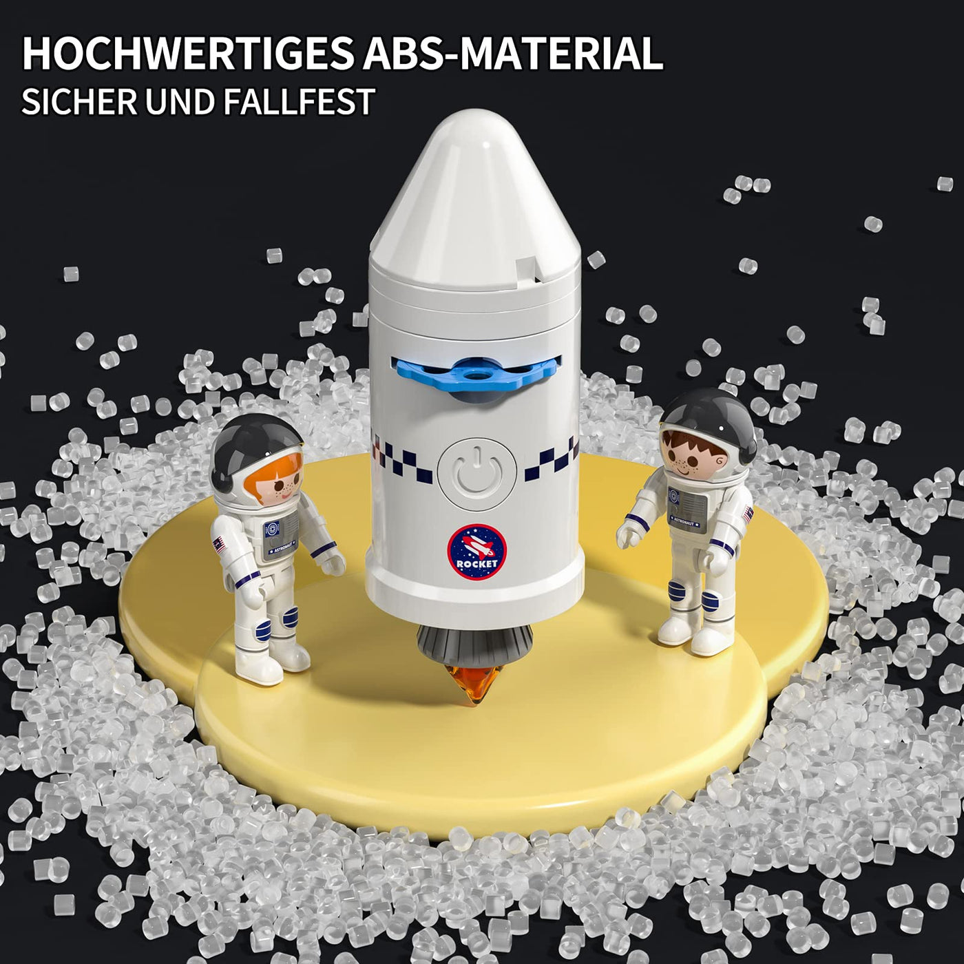 TEMI Space Shuttle Rakete Spielzeug für 3 4 5 6 7 8 9 Jahre Kinder Wissenschaft Lernspielzeug 5-in-1 STEM mit 2 Astronauten, Projektionslampe, Weltraumspielzeug Geschenk Jungen Mädchen