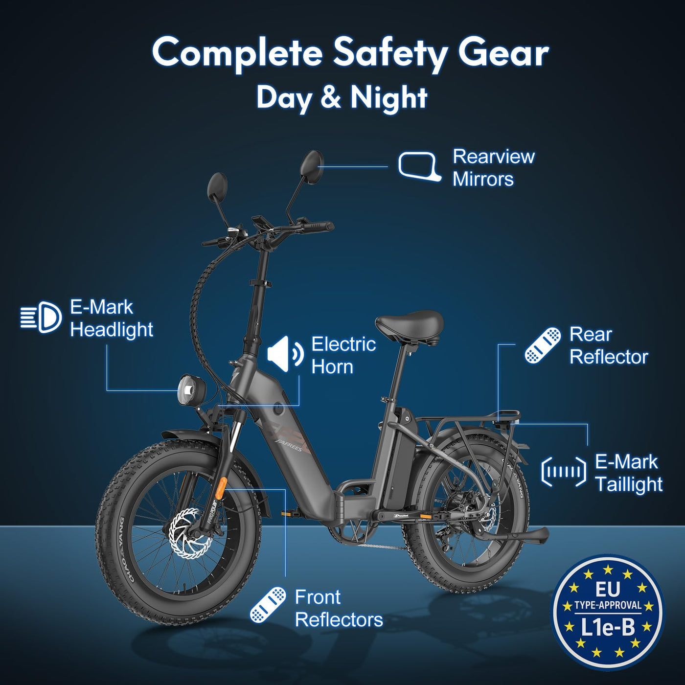 Fafrees FF20 Polar E Bike Damen Klappbar mit 10,4Ah/499,2Wh*2 Akkus bis 160KM, [ Offiziell ] Fatbike E-Bike Herren Elektrofahrrad 20", Klapprad, 65 N.m Ebike Mountainbike Elektro 150KG