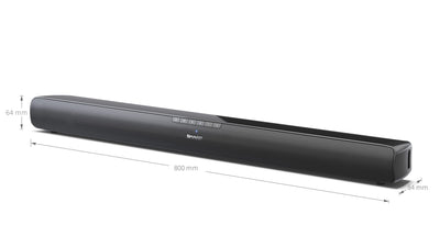 SHARP HTSB100 2.0 Soundbar 75W (USB, Bluetooth, HDMI, Optisch, AUX-In (3,5mm), Breite: 80cm), schwarz