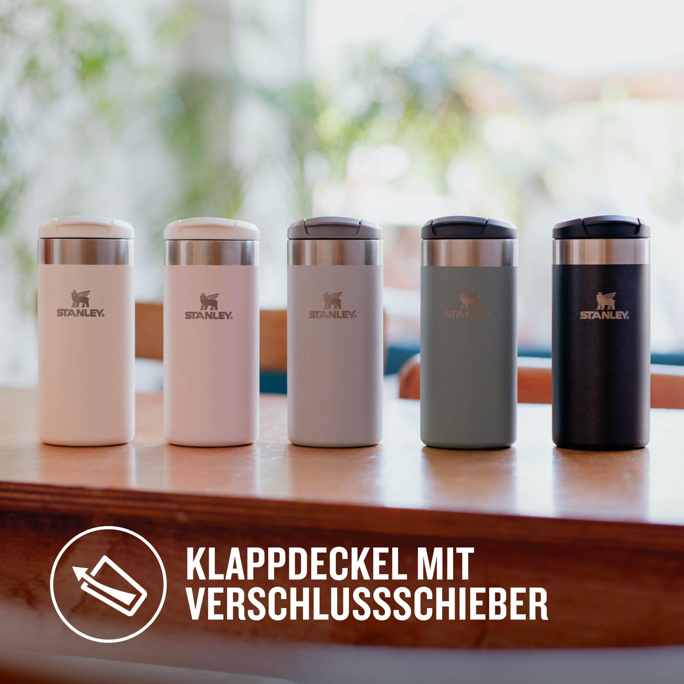 Stanley Aerolight Transit Thermobecher 0.35L - Hält 4 Stunden Heiß - Spülmaschinenfest - Kaffeebecher To Go Auslaufsicher - Kompatibel mit gängigen PKW-Getränkehalterungen - Thermosflasche - Cream